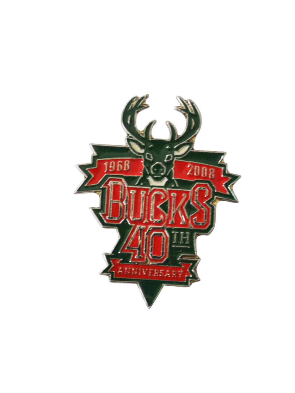 Vintage Milwaukee Bucks 40th Anniversary 2008 NBA Basketball Metal Pin